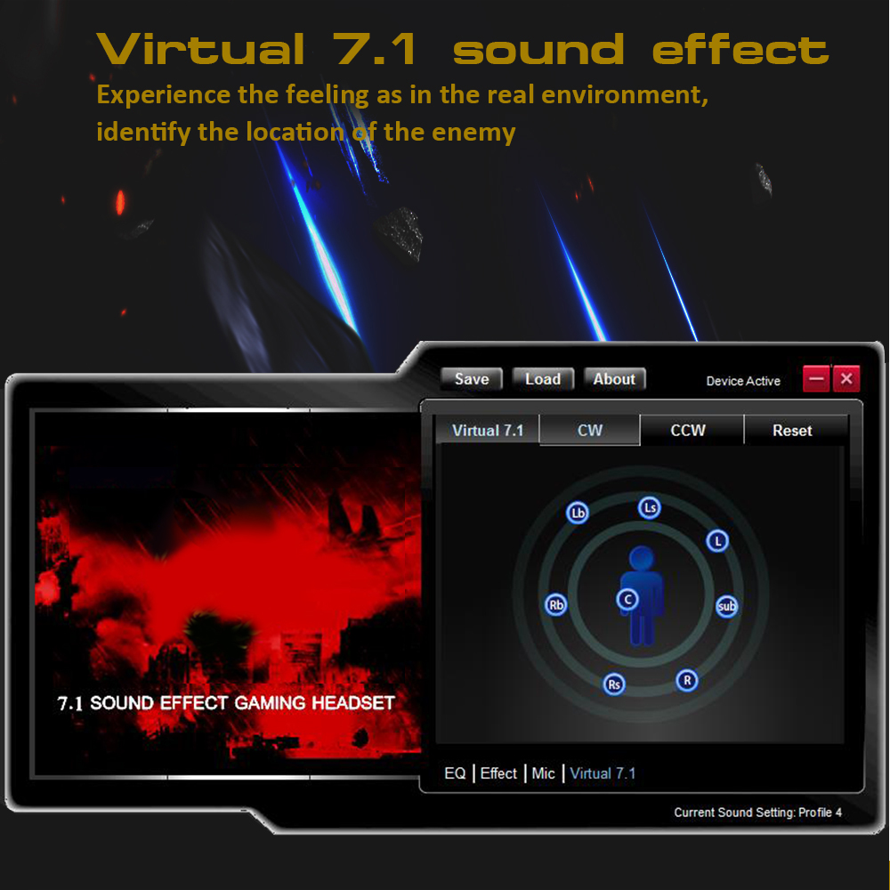 G808 Gaming Headset 7.1 Virtual Channel- Yellow G808 Gaming Headset 7.1 Virtual Channel- Yellow