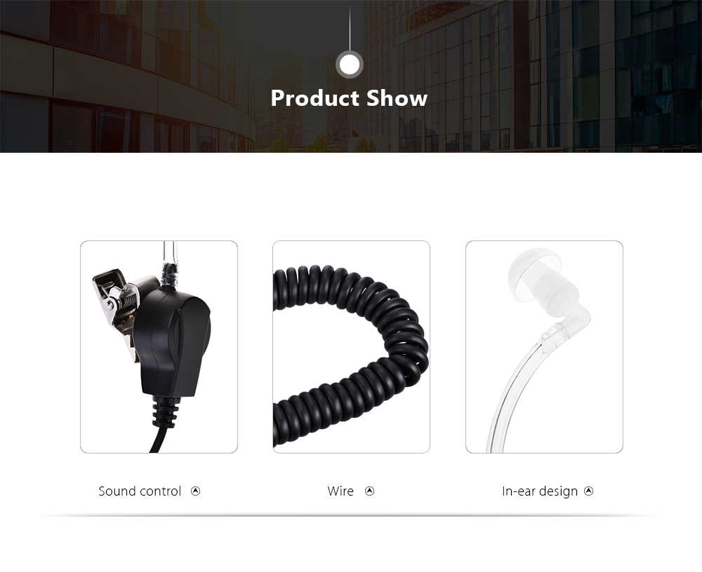 SH - TM Air Acoustic Tube Mic Walkie Talkie Headset - Black K Plug 2 pins SH - TM Air Acoustic Tube Mic Walkie Talkie Headset - Black K Plug 2 pins