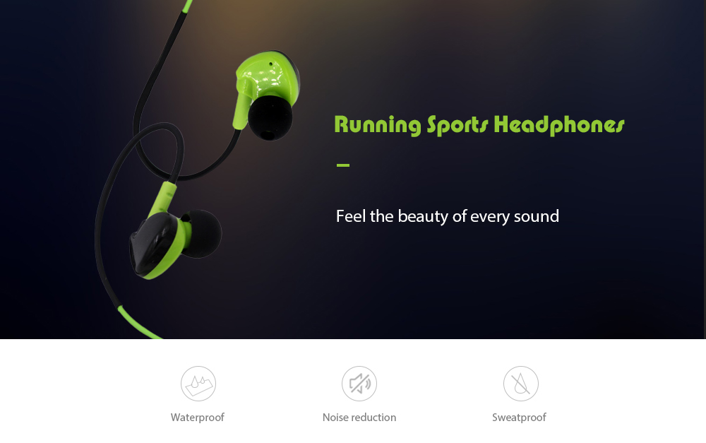 Running Sports Headphones With Wired Headset- Black Running Sports Headphones With Wired Headset- Black