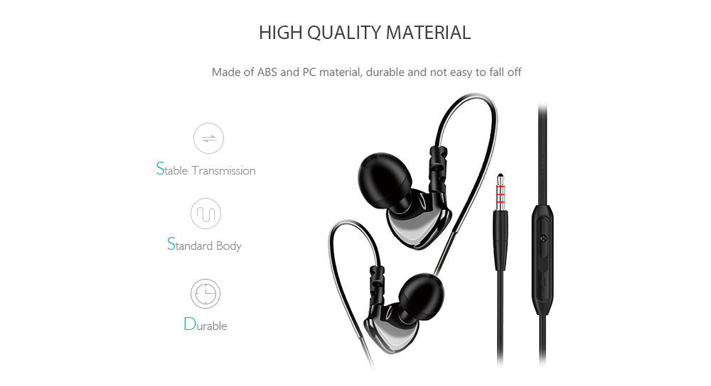 Running Sports Headphones With Wired Headset- Black Running Sports Headphones With Wired Headset- Black