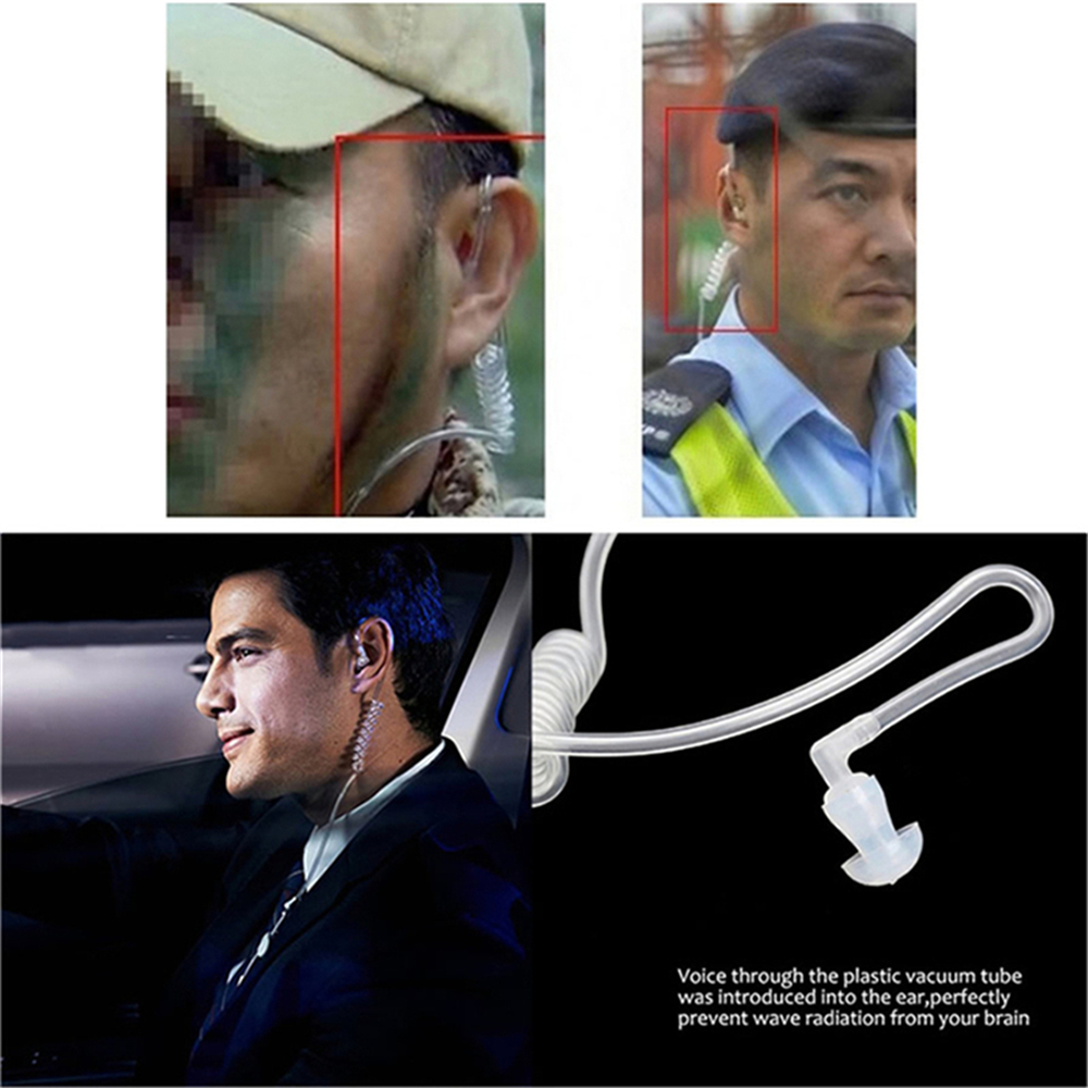 3.5mm Air Tube In Ear Phone Earphone Anti Radiation Earpiece with Microphone - Transparent 3.5mm Air Tube In Ear Phone Earphone Anti Radiation Earpiece with Microphone - Transparent