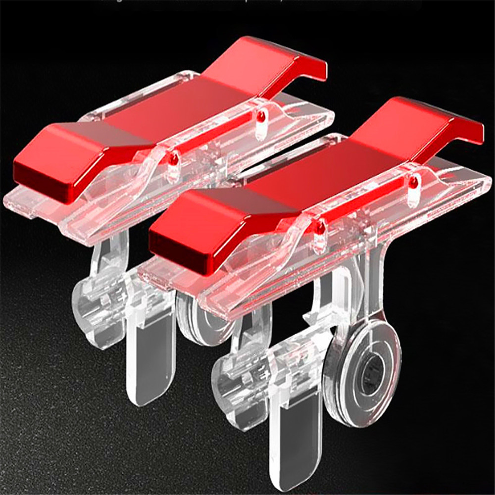 Mobile Game Fire Button Shooting Trigger Aim Key Joystick 2pcs- Red Mobile Game Fire Button Shooting Trigger Aim Key Joystick 2pcs- Red