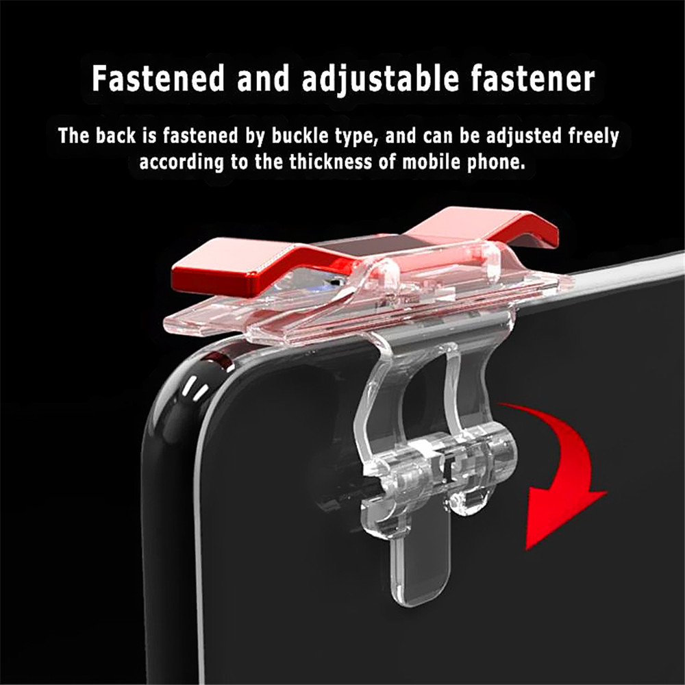 Mobile Game Fire Button Shooting Trigger Aim Key Joystick 2pcs- Red Mobile Game Fire Button Shooting Trigger Aim Key Joystick 2pcs- Red