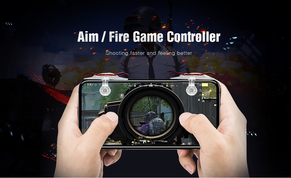 Mobile Game Fire Button Shooting Trigger Aim Key Joystick 2pcs- Red Mobile Game Fire Button Shooting Trigger Aim Key Joystick 2pcs- Red