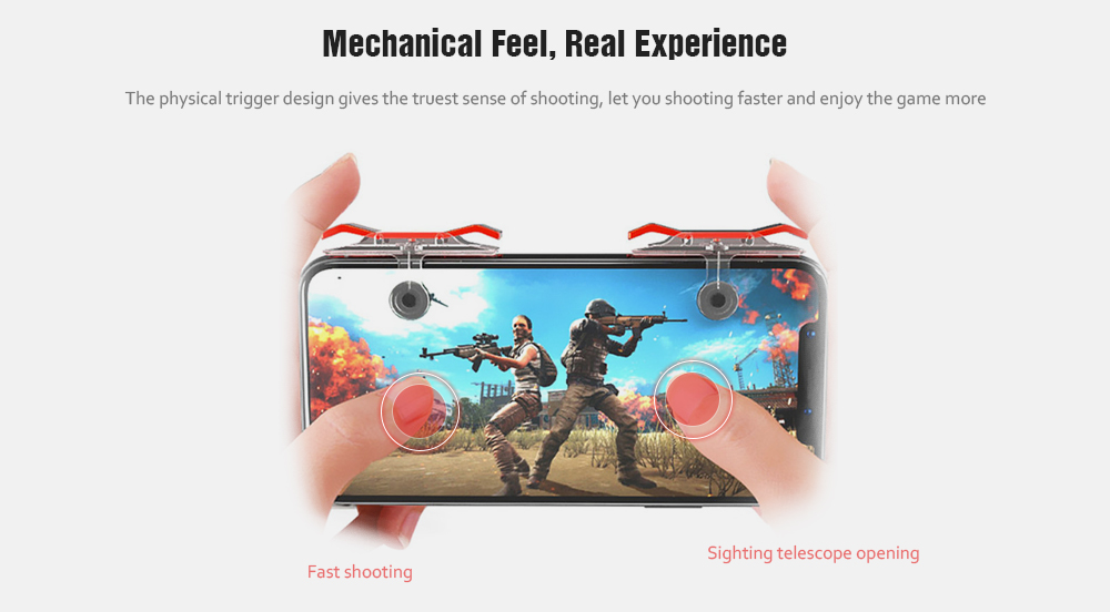 Mobile Game Fire Button Shooting Trigger Aim Key Joystick 2pcs- Red Mobile Game Fire Button Shooting Trigger Aim Key Joystick 2pcs- Red