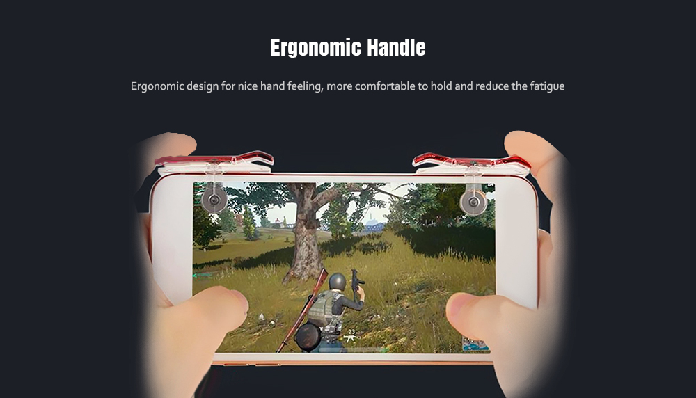 Mobile Game Fire Button Shooting Trigger Aim Key Joystick 2pcs- Red Mobile Game Fire Button Shooting Trigger Aim Key Joystick 2pcs- Red