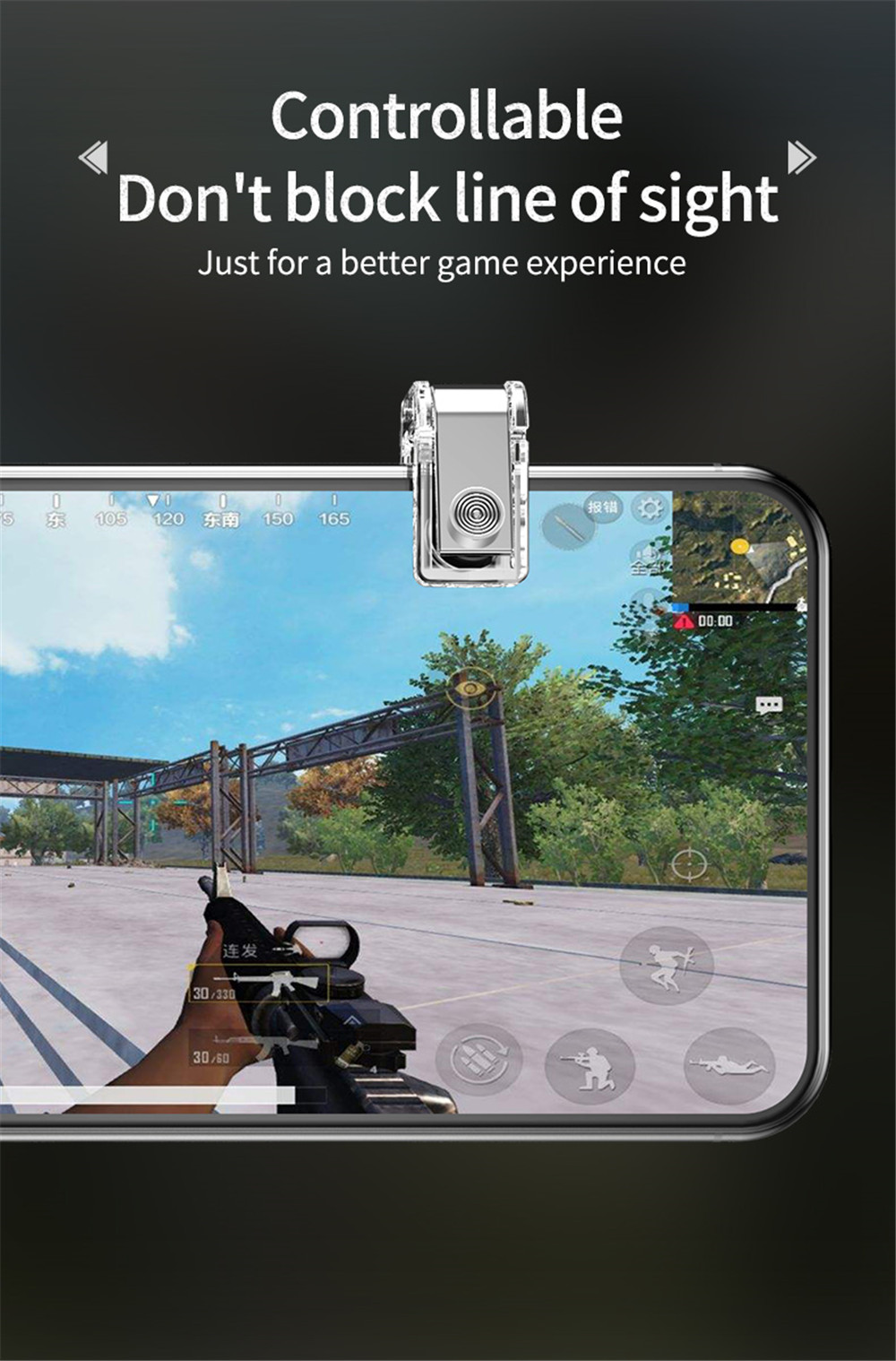 Metal Gaming Trigger PUBG L1R1 Fire Controller- Transparent Metal Gaming Trigger PUBG L1R1 Fire Controller- Transparent