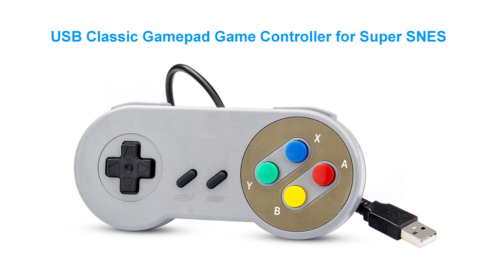 Game Controller for Super SNES USB Classic Gamepad- Gray Game Controller for Super SNES USB Classic Gamepad- Gray