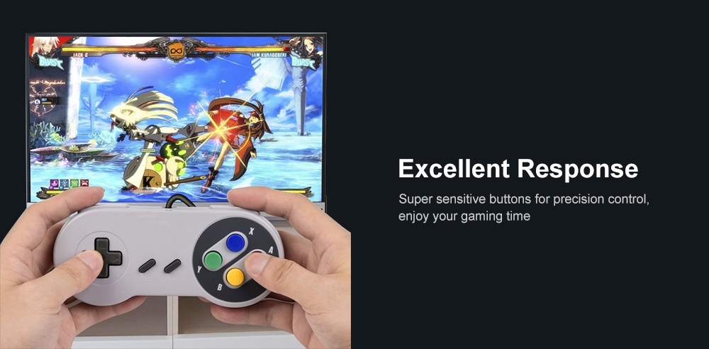 Game Controller for Super SNES USB Classic Gamepad- Gray Game Controller for Super SNES USB Classic Gamepad- Gray